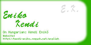 eniko kendi business card
